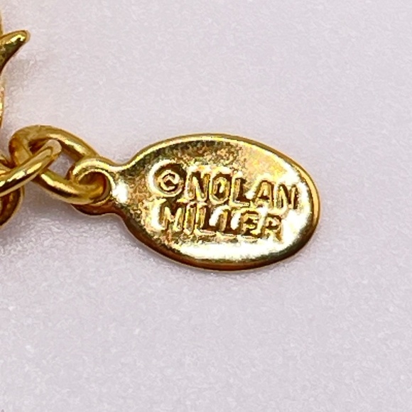 Nolan Miller Vintage Gold Tone Rhinestone Encrusted Disco Ball Necklace - Picture 4 of 9